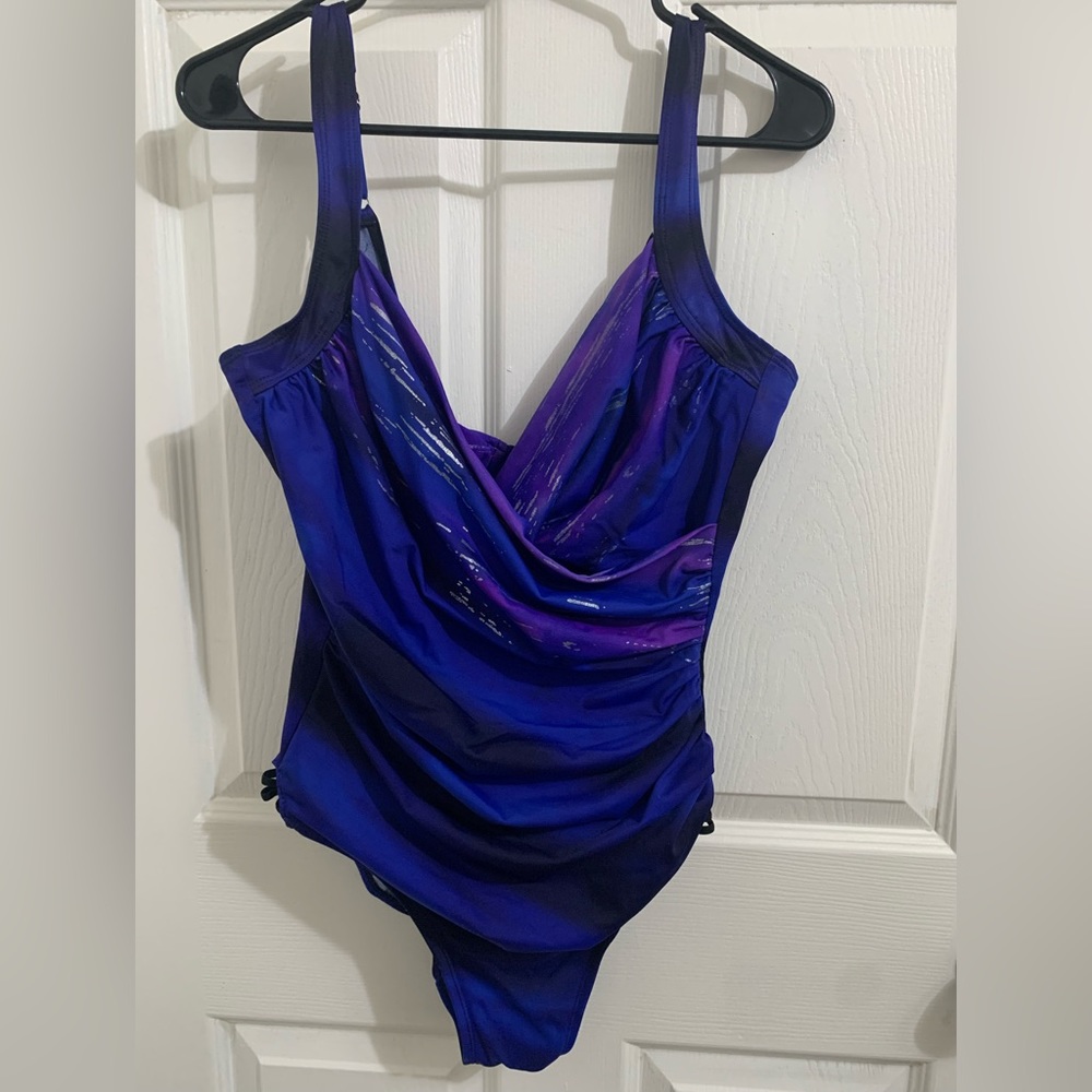Womens One Piece Swimsuit Kirkland by Miraclesuit Ombre  Blue Purple US 14 VGUC